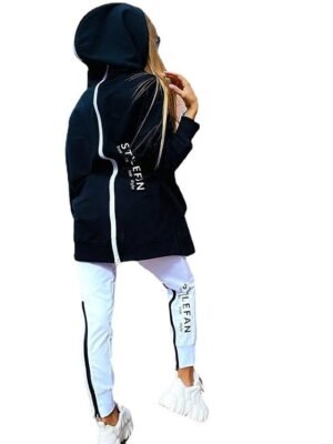 Casual Winter Patchwork Hoodie Long Sleeve Tracksuit - Image 7