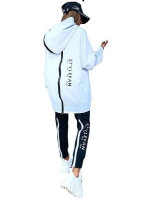 Casual Winter Patchwork Hoodie Long Sleeve Tracksuit - Image 8