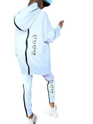 Casual Winter Patchwork Hoodie Long Sleeve Tracksuit - Image 9