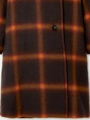 Chic Long Plaid Lapel Single Breasted Winter Coat - Image 4