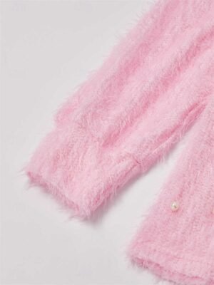 Chic Oversized Plain V Neck Long Sleeve Blouse - Image 4