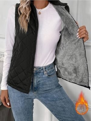 Chic Sleeveless Turtleneck Black Shrug - Image 1