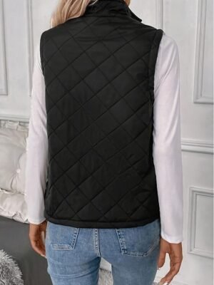 Chic Sleeveless Turtleneck Black Shrug - Image 2