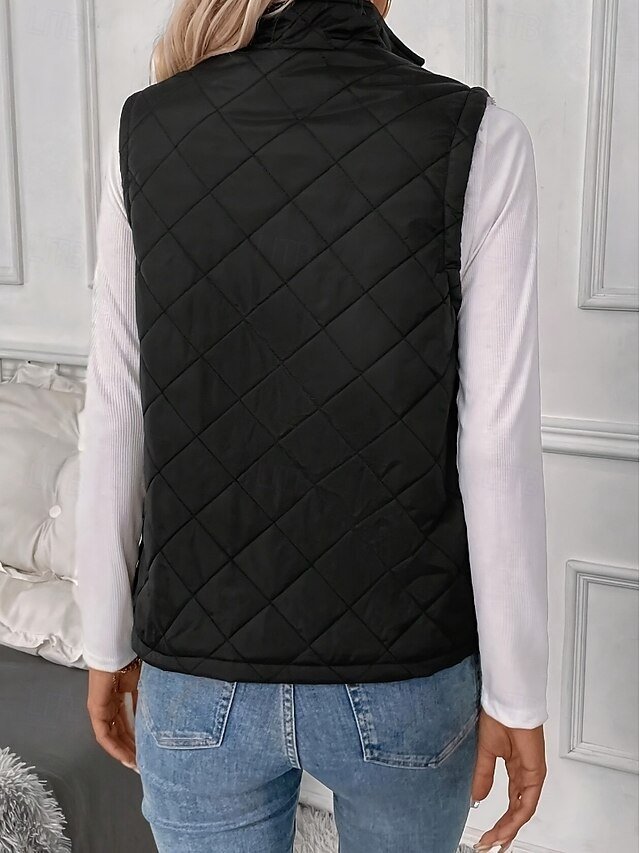 Chic Sleeveless Turtleneck Black Shrug - Image 2
