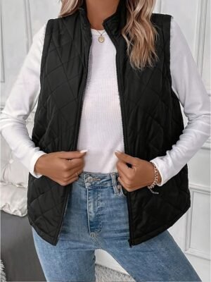 Chic Sleeveless Turtleneck Black Shrug - Image 4
