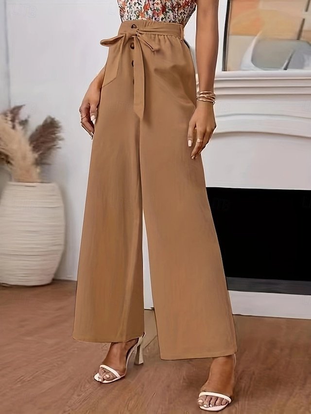 Classic Regular Fit Plain High Waist Full Length Chinos - Image 2