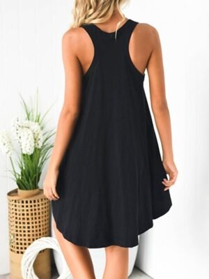 Comfort Loose Pure Colour Sleeveless Midi Nightgown - Image 15