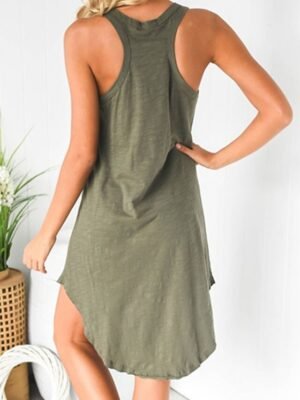 Comfort Loose Pure Colour Sleeveless Midi Nightgown - Image 20