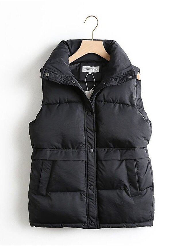 Contemporary Casual Solid Sleeveless Crop Puffer Vest - Image 2