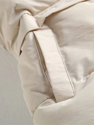 Contemporary Casual Solid Sleeveless Crop Puffer Vest - Image 5