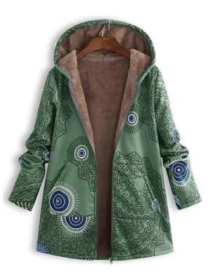 Contemporary Regular Fit Geometric Print Long Sleeve Parka - Image 2