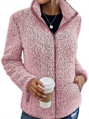 Contemporary Regular Fit Solid Colour Full Zip Long Sleeve Winter Coat - Image 3