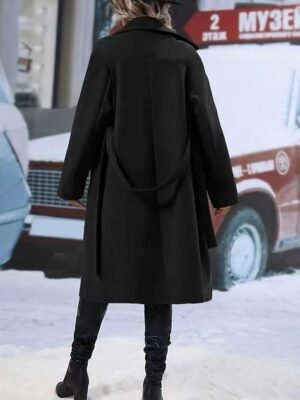 Contemporary Regular Fit Solid Colour Long Sleeve Winter Coat - Image 14