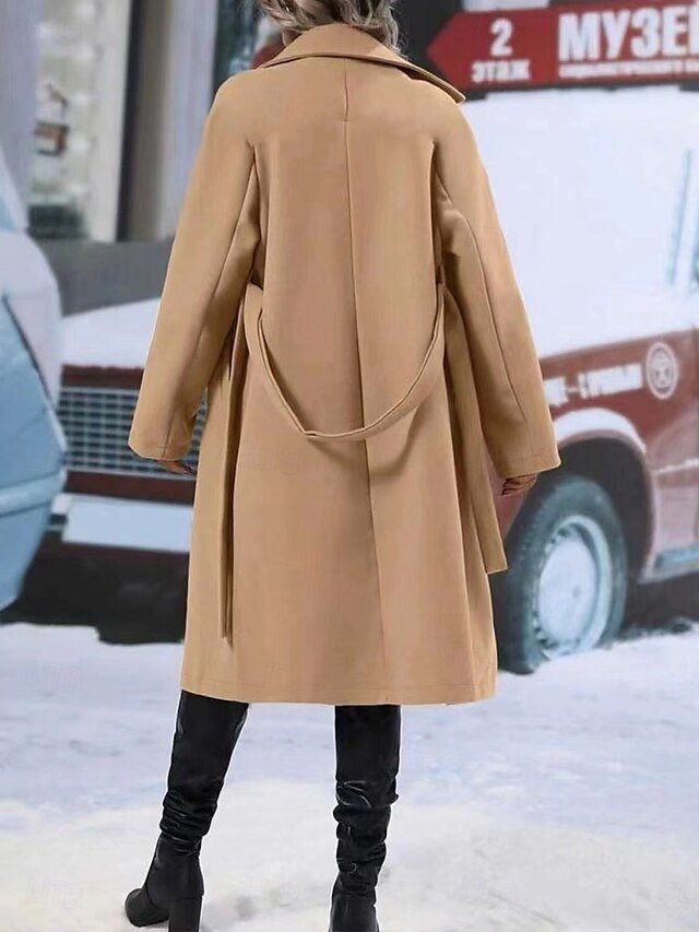 Contemporary Regular Fit Solid Colour Long Sleeve Winter Coat - Image 2