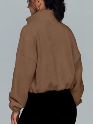 Contemporary Regular Fit Solid Zip Long Sleeve Jacket - Image 6
