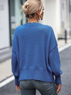 Daily Casual Solid Long Sleeve Knitted Shirt Collar Cardigan - Image 9