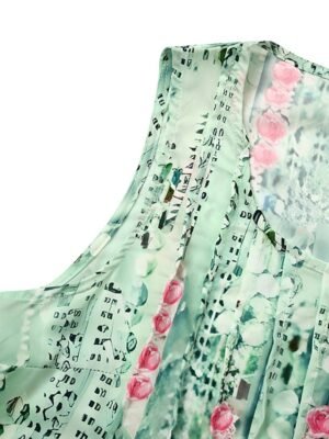 Daily Loose Floral Crew Neck Sleeveless Midi Dress - Image 7