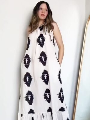 Daily Loose Print Halter Neck Sleeveless Maxi Dress - Image 2