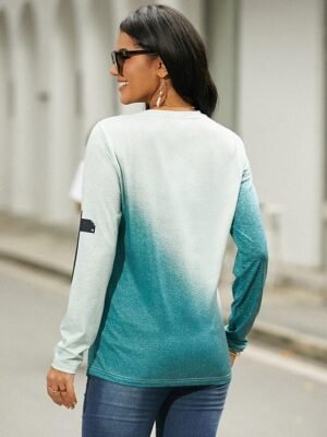 Daily Regular Print Round Neck Long Sleeve Top - Image 4