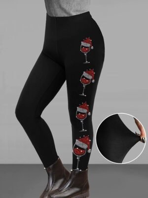 Designer Casual High Rise Gradient Elastic Waist Ankle-Length Leggings - Image 3