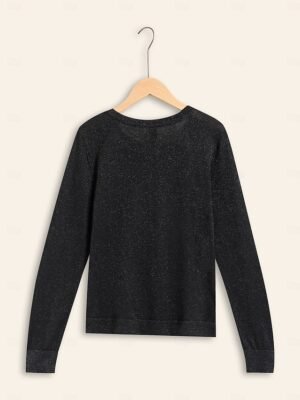 Designer Cropped Button Up Slash Neck Knit Top - Image 9