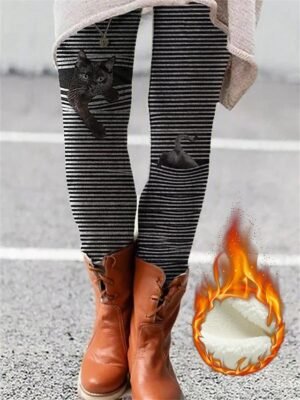 Designer Mid Waist Graphic Full Length Tights - Image 1