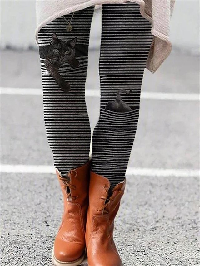 Designer Mid Waist Graphic Full Length Tights - Image 2