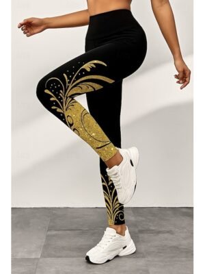 Designer Skinny High Waist Floral Ankle-Length Leggings - Image 7