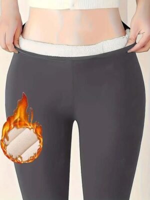 Elegant Athleisure High Rise Solid Full Length Tights - Image 2