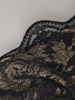 Elegant Belted Gold Branch V Neck Long Sleeve Midi Dress - Image 22