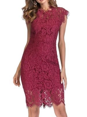 Elegant Bodycon Pure Colour Crew Neck Sleeveless Midi Dress - Image 4
