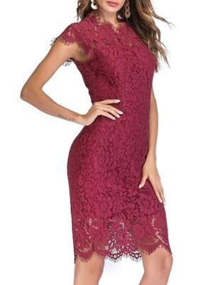 Elegant Bodycon Pure Colour Crew Neck Sleeveless Midi Dress - Image 6