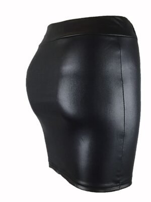 Elegant Bodycon Solid High Waist Above Knee Skirt - Image 4