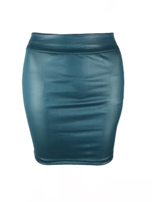 Elegant Bodycon Solid High Waist Above Knee Skirt - Image 7