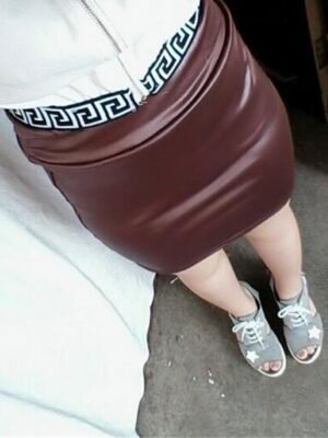 Elegant Bodycon Solid High Waist Above Knee Skirt - Image 8