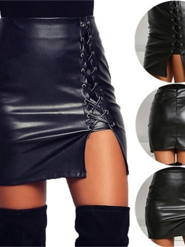 Elegant Bodycon Solid High Waist Midi Skirt - Image 1