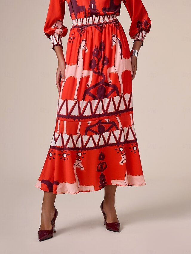 Elegant Bohemia Midi Chiffon Skirt - Image 1