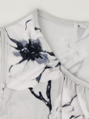 Elegant Casual Floral Print Crew Neck 3/4 Sleeve Midi Dress Set - Image 6