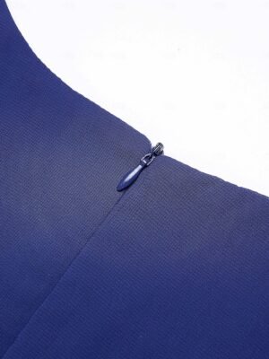 Elegant Casual Plain Crew Neck 3/4 Sleeve Midi Dress - Image 7