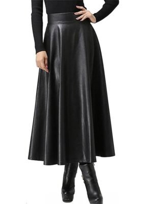 Elegant Casual Ruched High Waist Midi Skirt - Image 1