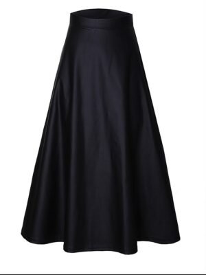 Elegant Casual Ruched High Waist Midi Skirt - Image 3