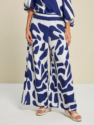 Elegant Casual Satin Wide Leg Pants - Image 1