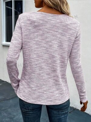 Elegant Casual V Neck Long Sleeve Regular Top - Image 2