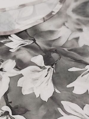 Elegant Classic Floral Crew Neck Long Sleeve Midi Dress Set - Image 7