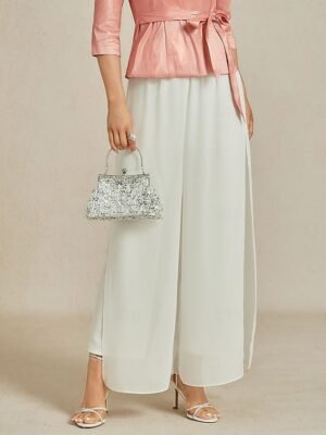 Elegant Classic Wide Leg Full Length Trousers - Image 13