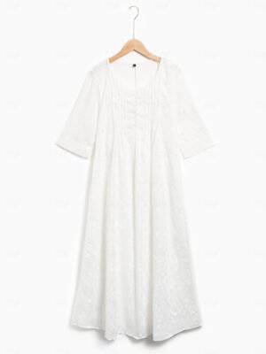 Elegant Empire Waist Floral V Neck Short Sleeve Midi Sundress - Image 11