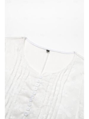 Elegant Empire Waist Floral V Neck Short Sleeve Midi Sundress - Image 12