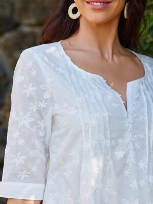 Elegant Empire Waist Floral V Neck Short Sleeve Midi Sundress - Image 2