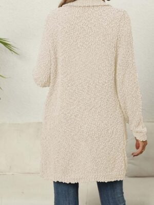 Elegant Fashion Open Front Knitted Long Sleeve Long Cardigan - Image 2