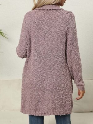 Elegant Fashion Open Front Knitted Long Sleeve Long Cardigan - Image 5